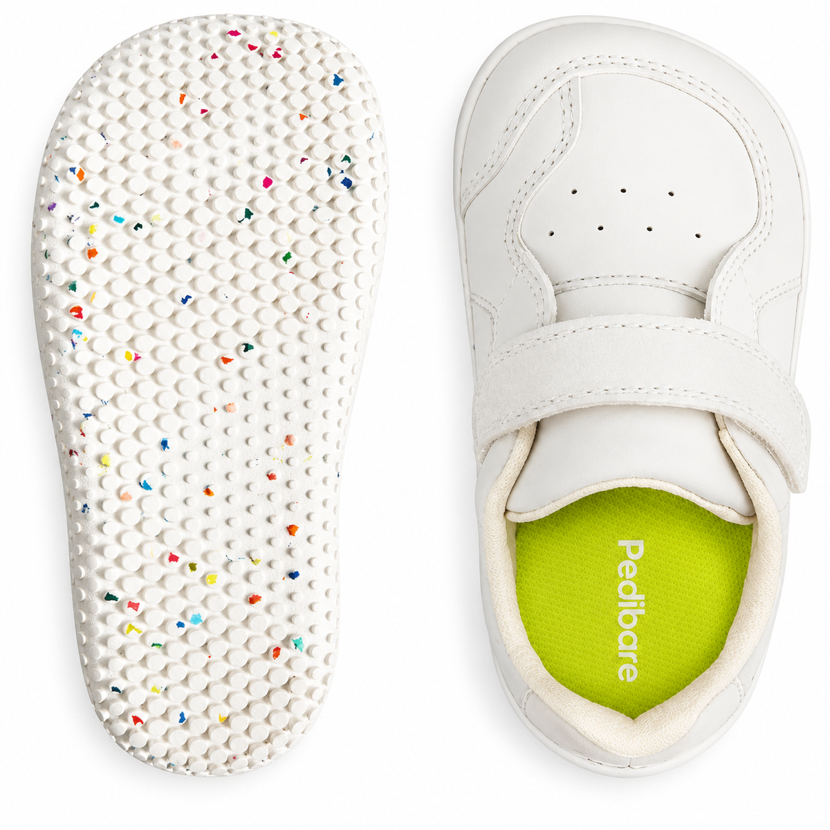 Pedibare Active Kids — Perforated PU — White, top view