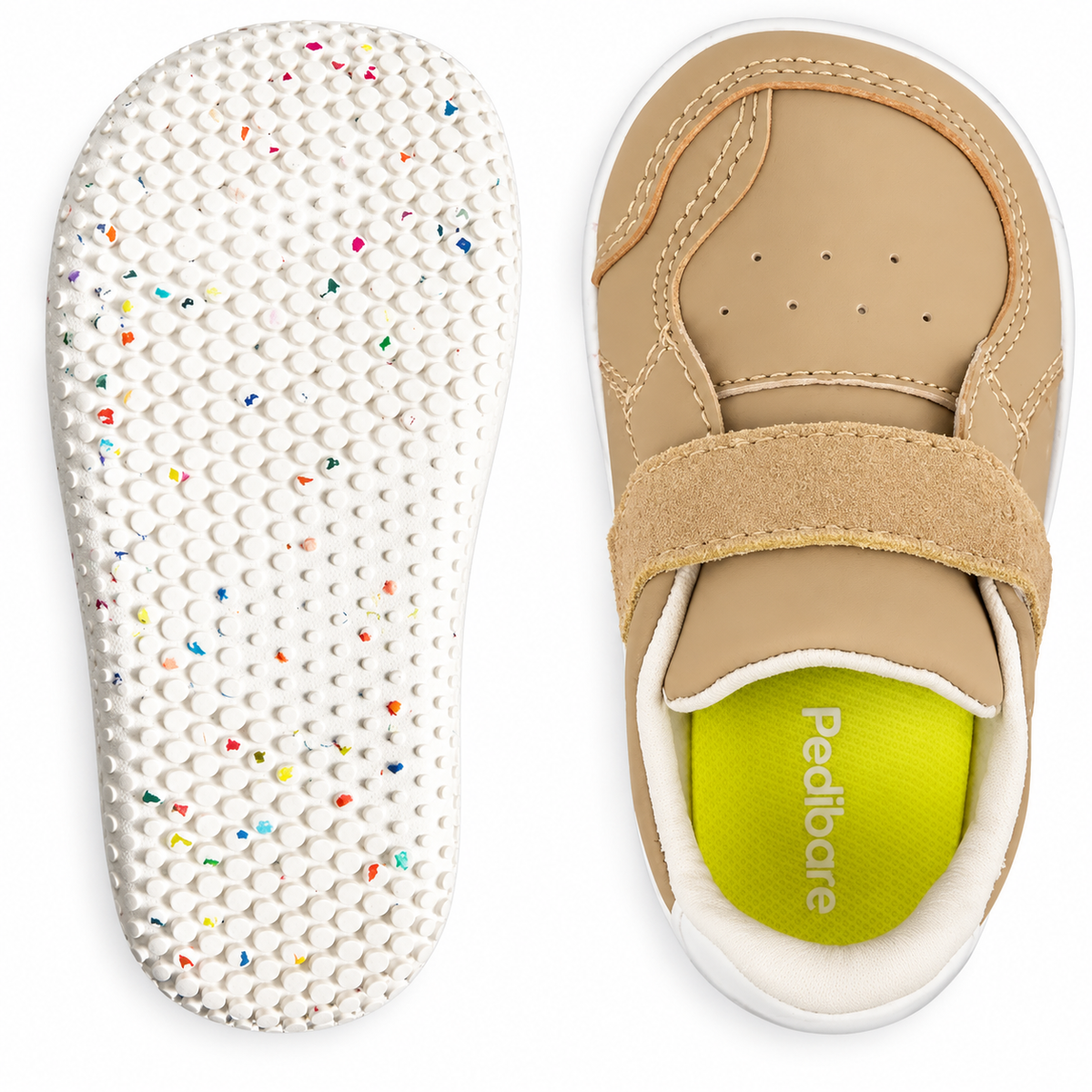 Pedibare Active Kids — Perforated PU — Brown, top view